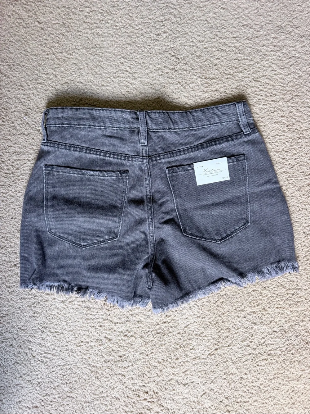 KanCan Gray Frayed Hem Denim Shorts